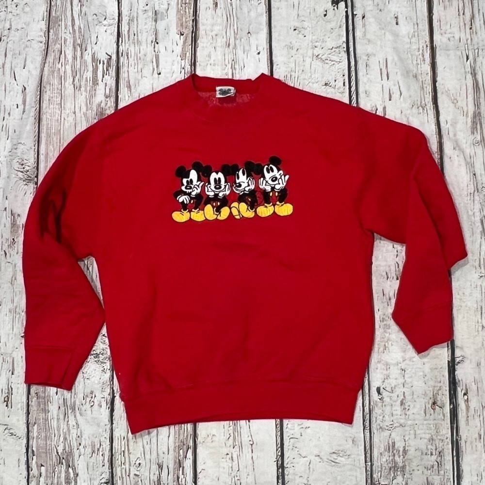 Mickey Mouse Vintage Cartoon Disney World Stitched Crewneck 1990s Sweatshirt